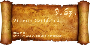 Vilheim Szilárd névjegykártya